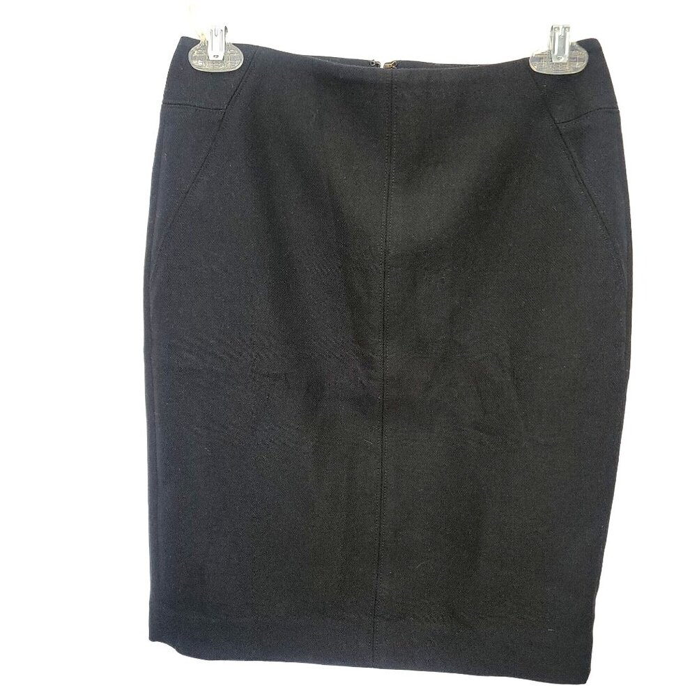 Ann Taylor Womens Black Pencil Skirt Academia Career Preppy Goth Y2K Sz‎ 0P